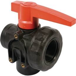 VANNE À BILLE 3V PP G2" FF-LL (PC)