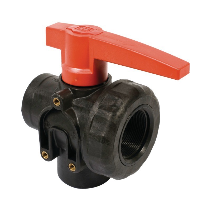 VANNE À BILLE 3V PP G2" FF-LL (PC)