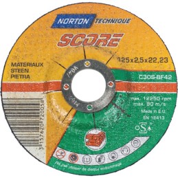 DISQUE À TRONÇONNER MATÉRIAUX 125 X 2,5 X 22,2 MM SCORE