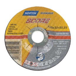 DISQUE À TRONÇONNER MÉTAL/INOX 125 X 3,2 X 22,2 MM SCORE