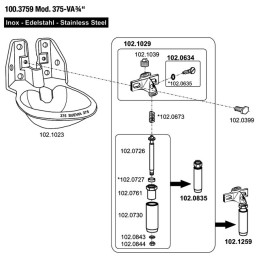 ABREUVOIR 375 INOX 3/4"HAUT ET  BAS