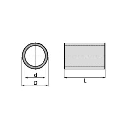 BAGUE DE REDUCTION 28X22 LG 63 MM AVEC TROU DE GOUPILLE