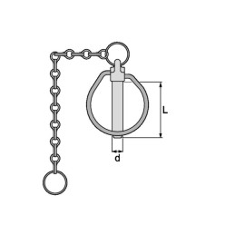GOUPILLE CLIPS AVEC CHAINE POUR CONE 12X45 MM WALTERSCHEID