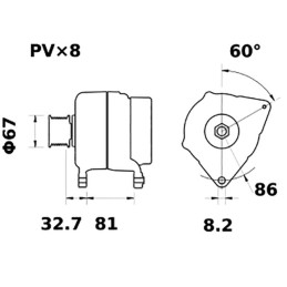 ALTERNATEUR 14V 120A IA1020