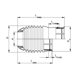 SOUFFLET DE PROTECTEUR PG20 AVEC BAGUE DE FIXATION MACHINE