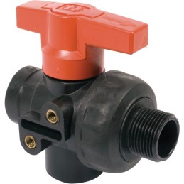 VANNE À BILLE 3V PP GAZ1" MF-LL(PC)