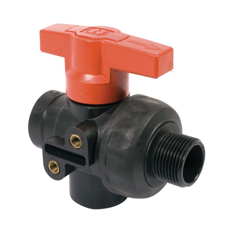 VANNE À BILLE 3V PP GAZ1" MF-LL(PC)