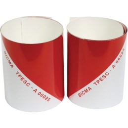 KIT 2 RLX ADHESIF BLANC/ROUGE CLASSE A LARG 140MM LONG 1,12M