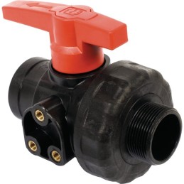 VANNE À BILLE EN PP GAZ 1"1/2 MF-LL