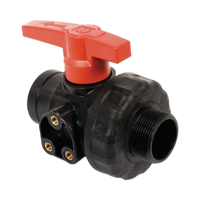 VANNE À BILLE EN PP GAZ 1"1/2 MF-LL