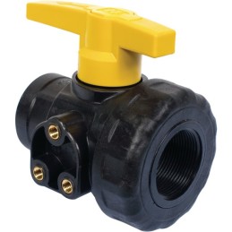 VANNE À BILLE PP 1"1/2 NPT FF-LL