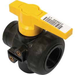 VANNE À BILLE 3V PP NPT 1"1/4 FF-LL