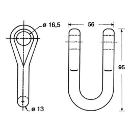 MANILLE DROITE LONGUE DIA 16,5