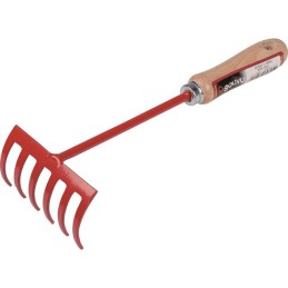 RÂTEAU A FLEURS 6 DENTS 30 CM AVEC MANCHE BOIS