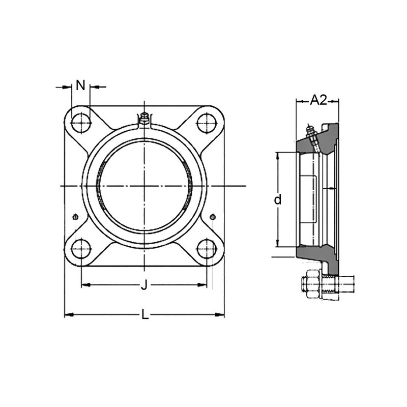 PALIER AUTO-ALIGNEUR CARRE FONTE FY 510 M SKF