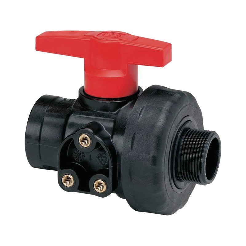 VANNE À BILLE EN PP GAZ 1"1/4 MF-LC