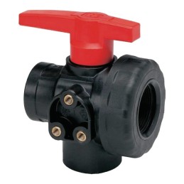 VANNE À BILLE 3V PP G1"1/4FF-LC(PC)