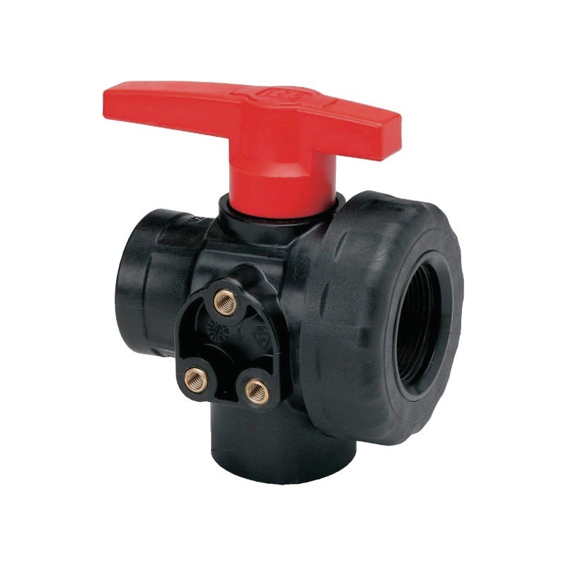 VANNE À BILLE 3V PP G1"1/4FF-LC(PC)