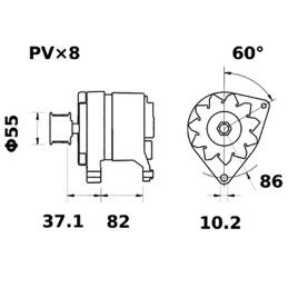 ALTERNATEUR 14V 120A IA1504 ( IA1352)