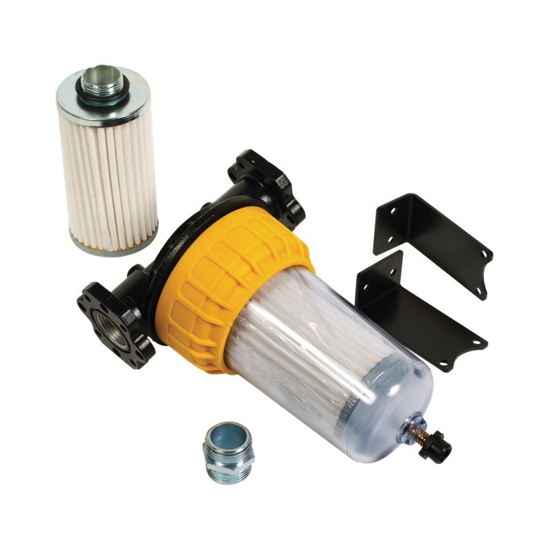 FILTRE CLEAR CAPTOR 70L/MIN 30 µ AVEC  2 CARTOUCHES EQUERRES ET RACCORDS PIUSI