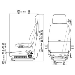 SIEGE PNEUMATIQUE ARIZONA MAN BASIC R56 TISSU GRAMMER