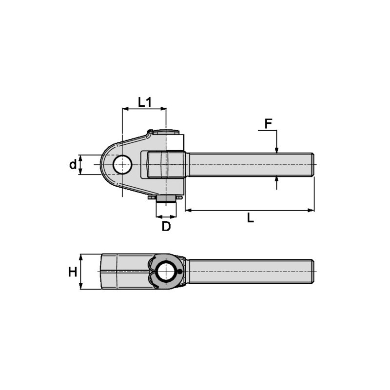 TIRANT A CHAPE FILETAGE 1"3/4LH A GAUCHE LG 342 CAT3S WALTERSCHEID