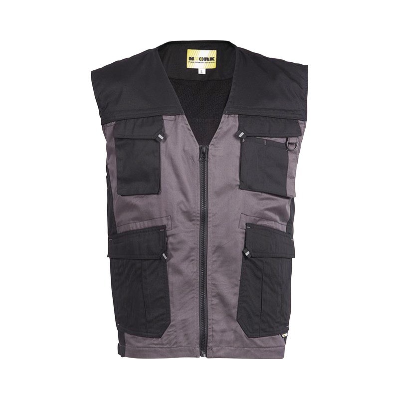 GILET ETE SS MANCHES TAILLE M GRIS/NOIR