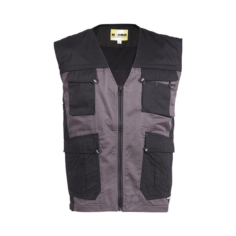 GILET ETE SS MANCHES TAILLE XL GRIS/NOIR