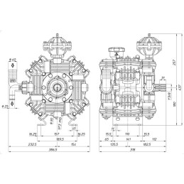 POMPE PULVERISATEUR BASSE PRESSION UDOR ZETA 170 4 PISTONS 170 L/MIN 20 BAR ARBRE SIMPLE 1''3/8Z6