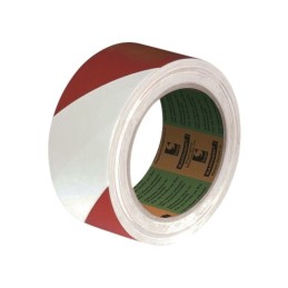 ADHESIF SIGNALISATION ZEBRE ROUGE/BLANC 50X33M EP 0,16 MM BARNIER 2724
