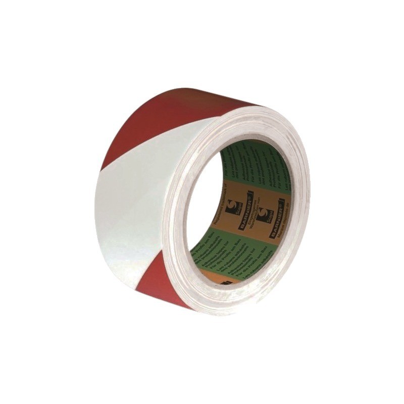 ADHESIF SIGNALISATION ZEBRE ROUGE/BLANC 50X33M EP 0,16 MM BARNIER 2724