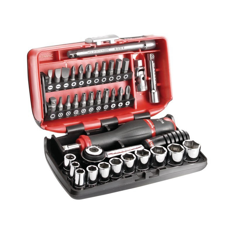 DOUILLES ET ACCESSOIRES 1/4" COFFRET DE 38 PIECES