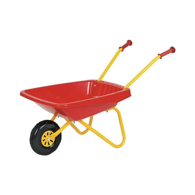 BROUETTE CAISSE PLASTIQUE JAUNE ET ROUGE