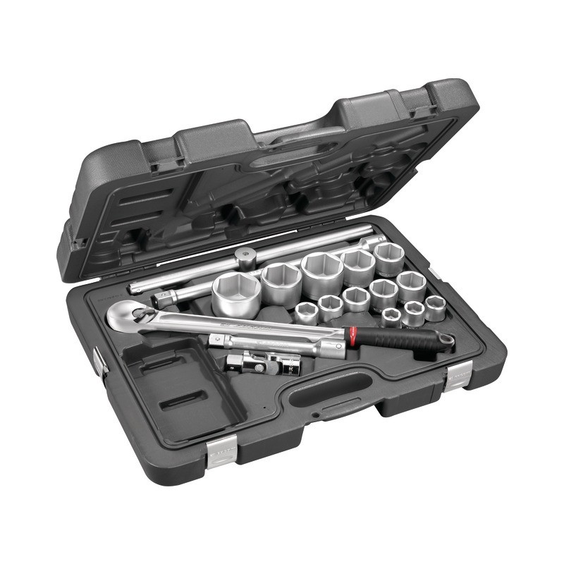 DOUILLES ET ACCESSOIRES 3/4" 6 PANS 21 A 55 MM COFFRET DE 15 PIECES FACOM