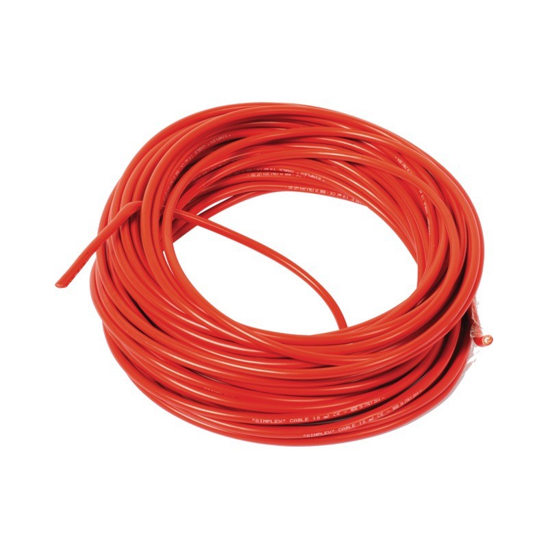 CABLE DE BATTERIE SOUDURE 10mm² ROUGE LE METRE