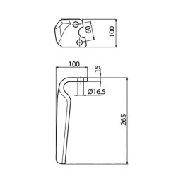 DENT DE HERSE DROITE HOWARD ADAPTABLE