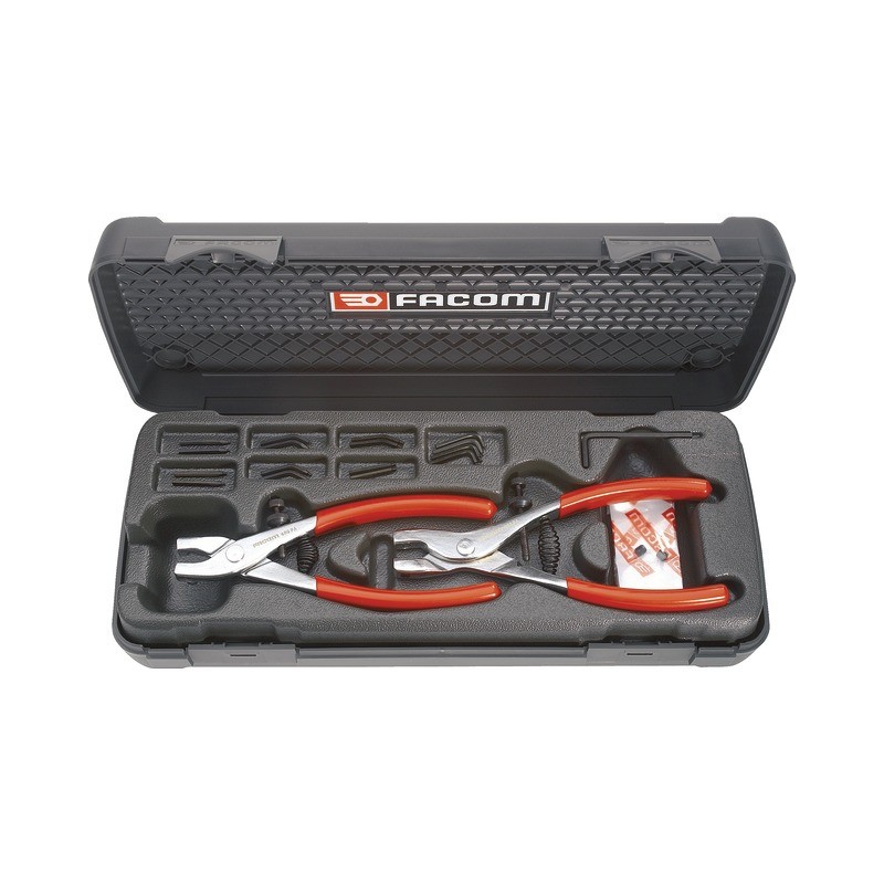 PINCE A CIRCLIPS INTERIUR ET EXTERIEUR A BEC INTERCHANGEABLE COFFRET DE 2