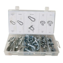 Coffret de 30 manilles, mousqueton, serre câble