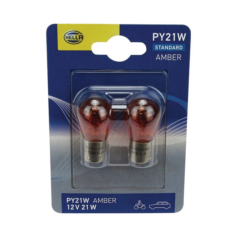 BLISTER 2 AMPOULES PY21W - 12V - HELLA