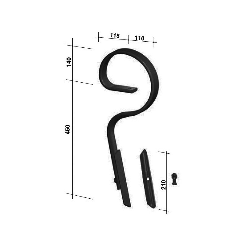DENT VIBROCULTEUR DROITE 45x12 AVEC SOC BIANCHI