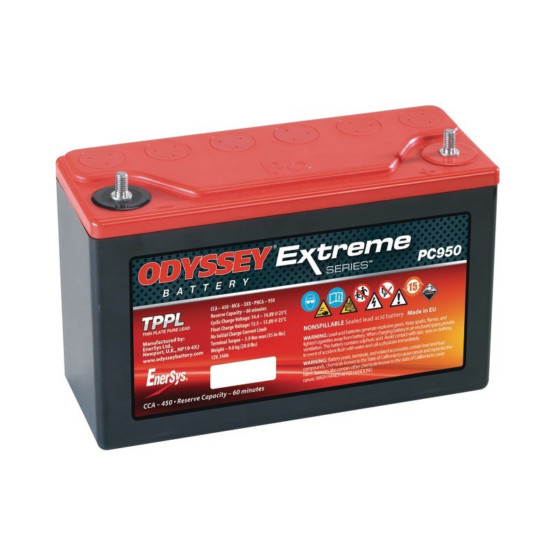 BATTERIE 12V-34AH-400CCA (- +) PC950 ODYSSEY