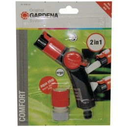 PISTOLET DUO CONFORT GARDENA + RACCORD