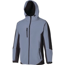 VESTE SOFTSHELL GRIS ET NOIR A CAPUCHE XL