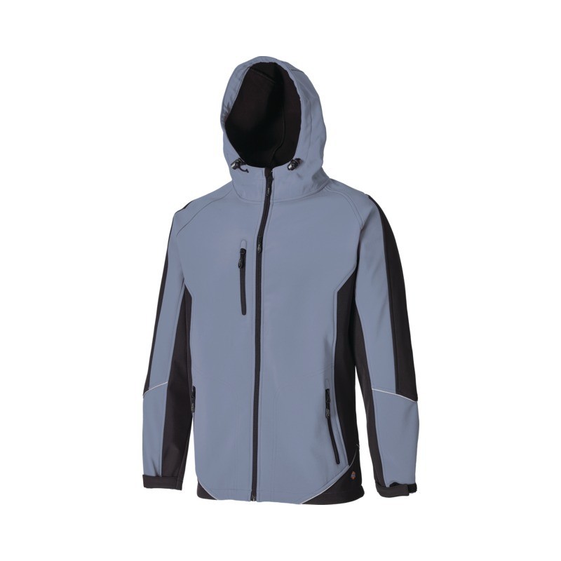 VESTE SOFTSHELL GRIS ET NOIR A CAPUCHE XL