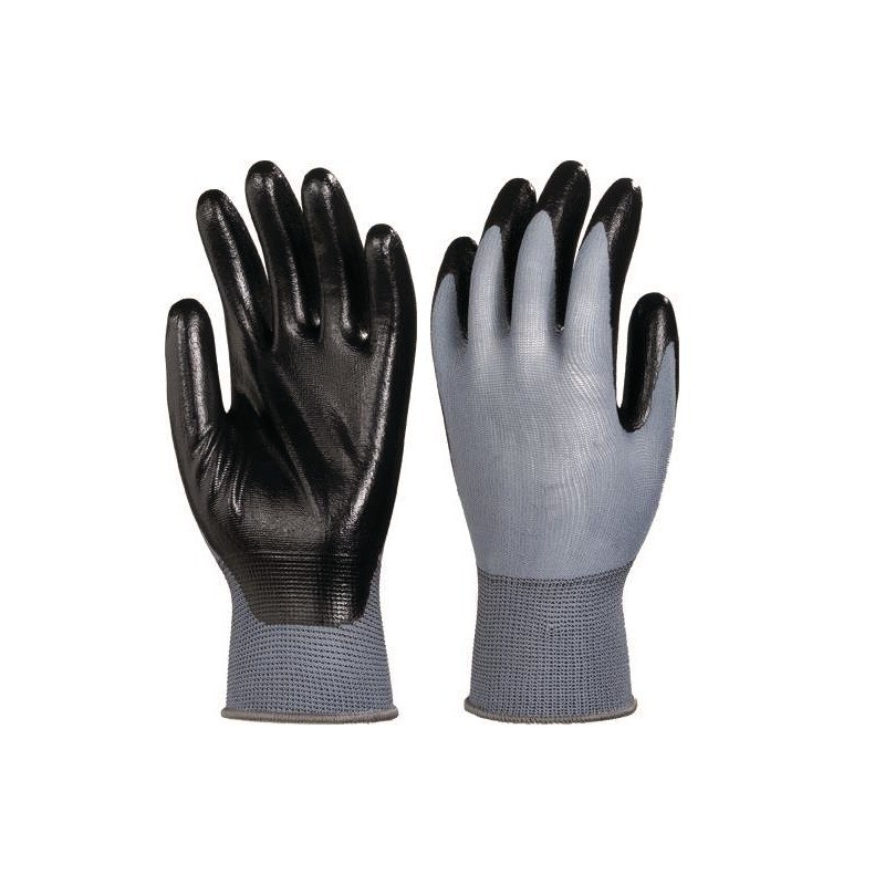 GANTS POLYAMIDE GRIS ENDUITS NITRILE T8 VRAC