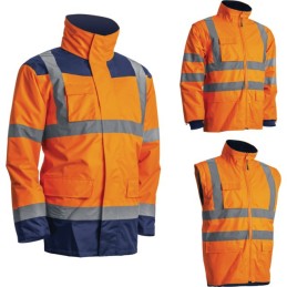 PARKA 4 EN 1 HAUTE VISIBILITE KANATA ORANGE TAILLE XXL