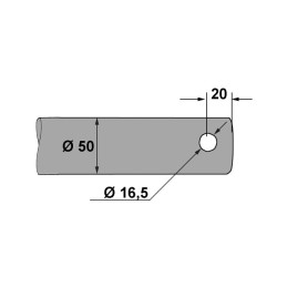 DENT DE FOURCHE Ø50 LG 1200 PERCEE