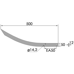 DENT DE GRIFFE 50X12X500 2T Ø14,2 EA50  SDT