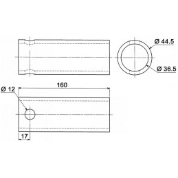 BAGUE ADAPTATION PR DENT Ø35   PERCEE Ø12 LG1