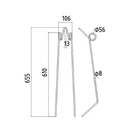 DENT ETRILLE 8MM TYPE CARRE 50400308
